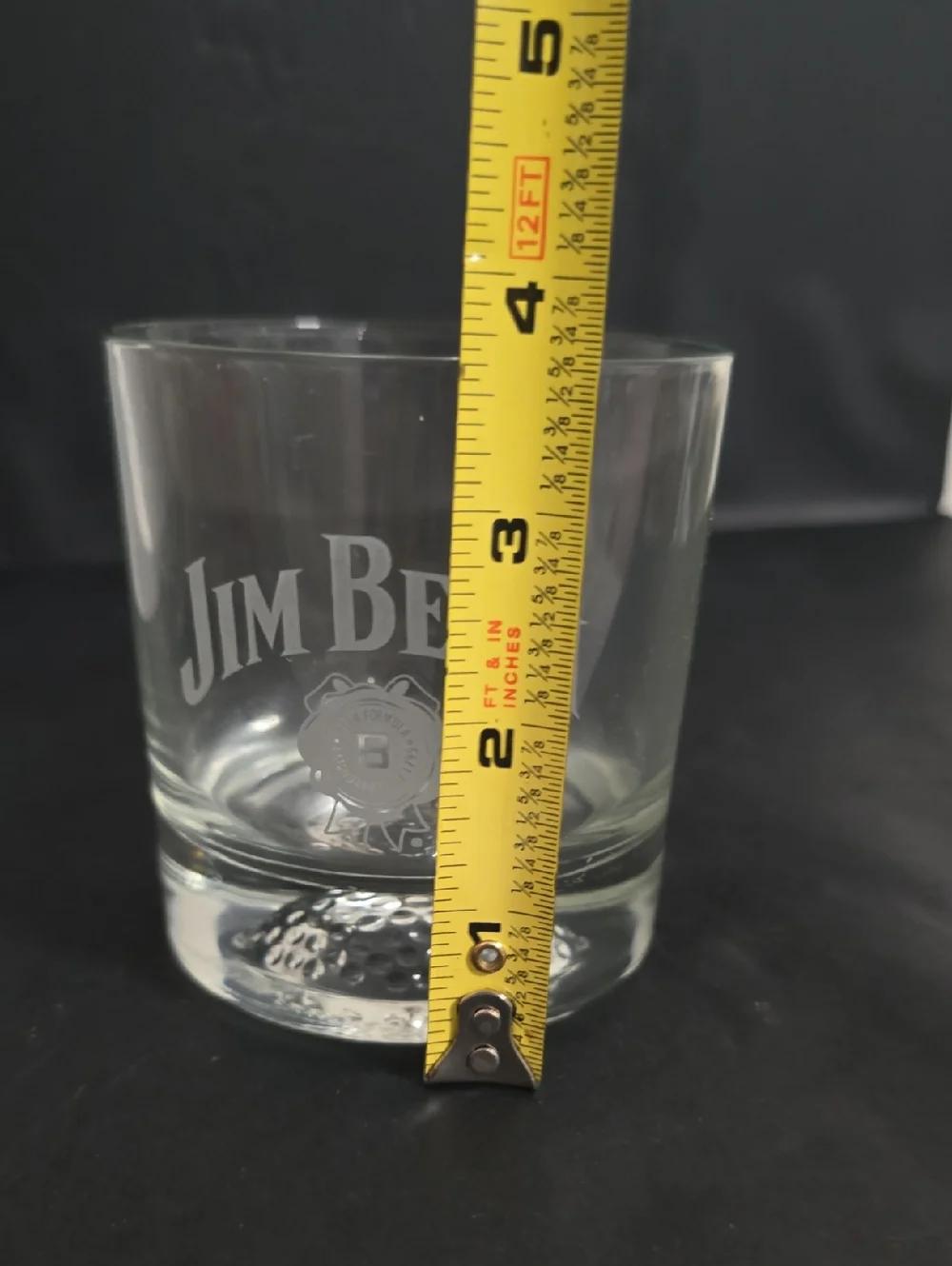 Jim Beam Etched Whiskey Golfball Glass